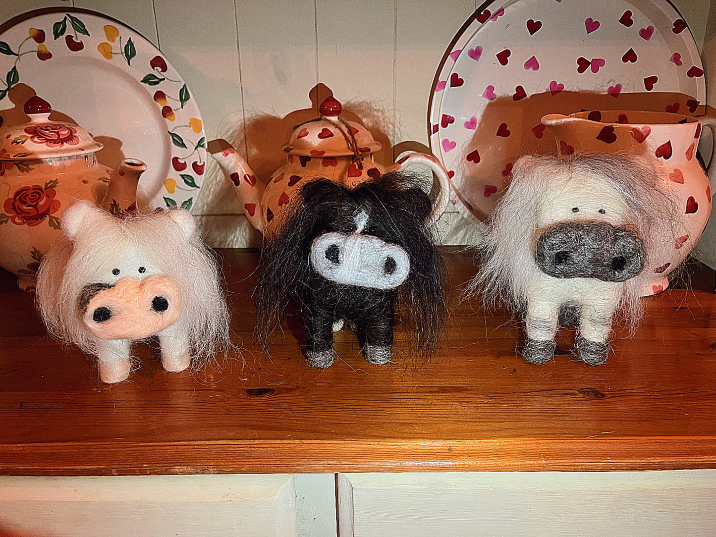 Needle felt potato ponies