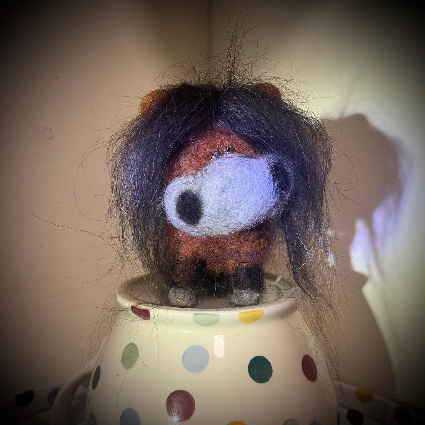 Mini spud needle felt pony
