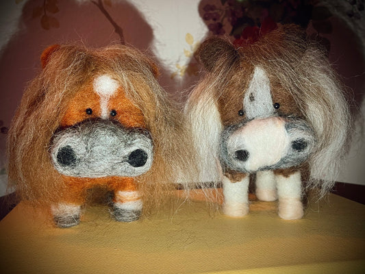 Needle felt potato ponies