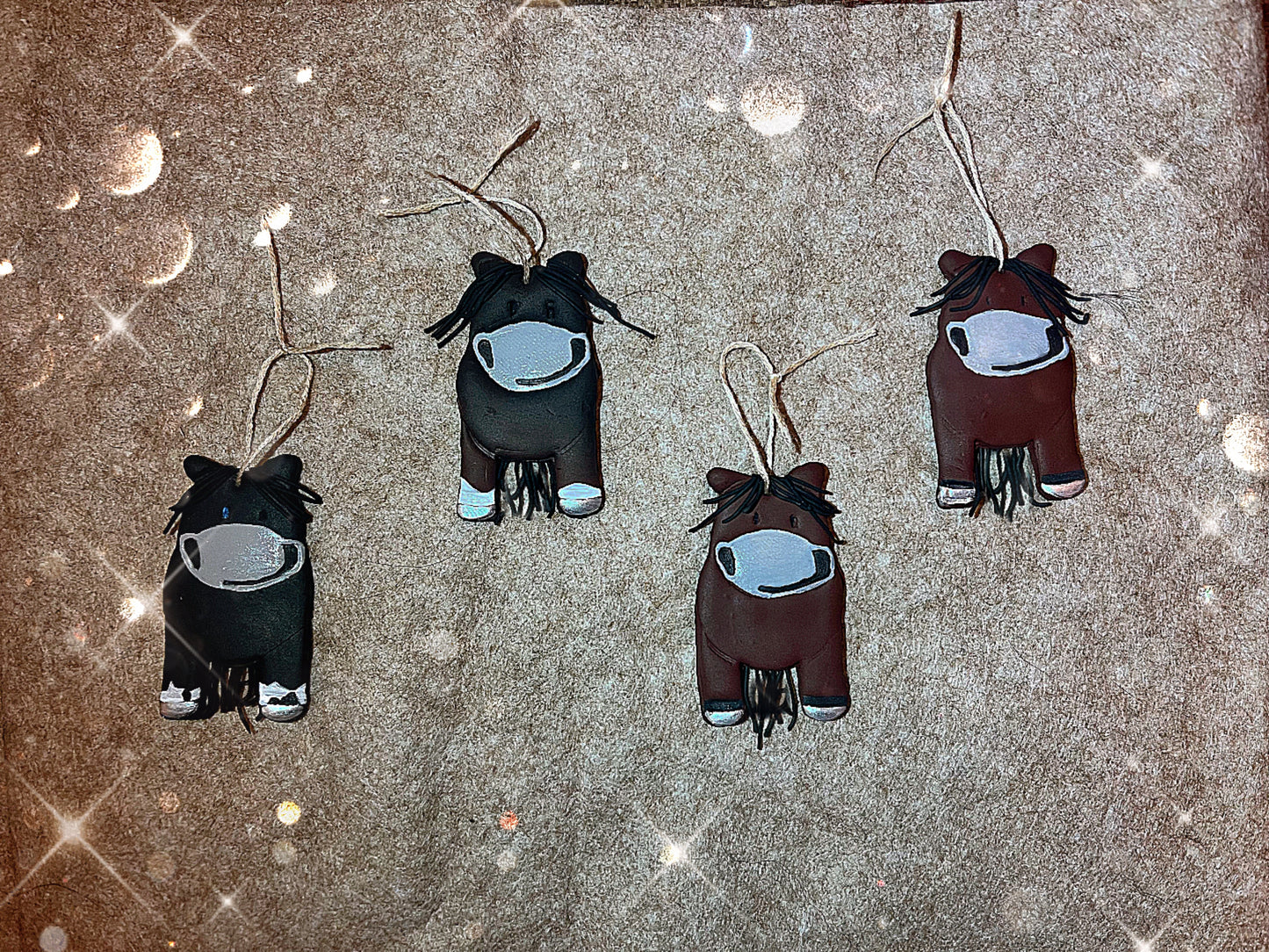 Clay potato ponies decorations